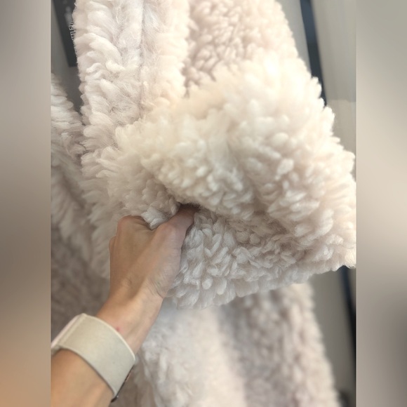 NWT PLT PRETTYLITTLETHING Soft Touch Longline Borg Coat Cream Size US 2 UK 6 - Picture 15 of 16